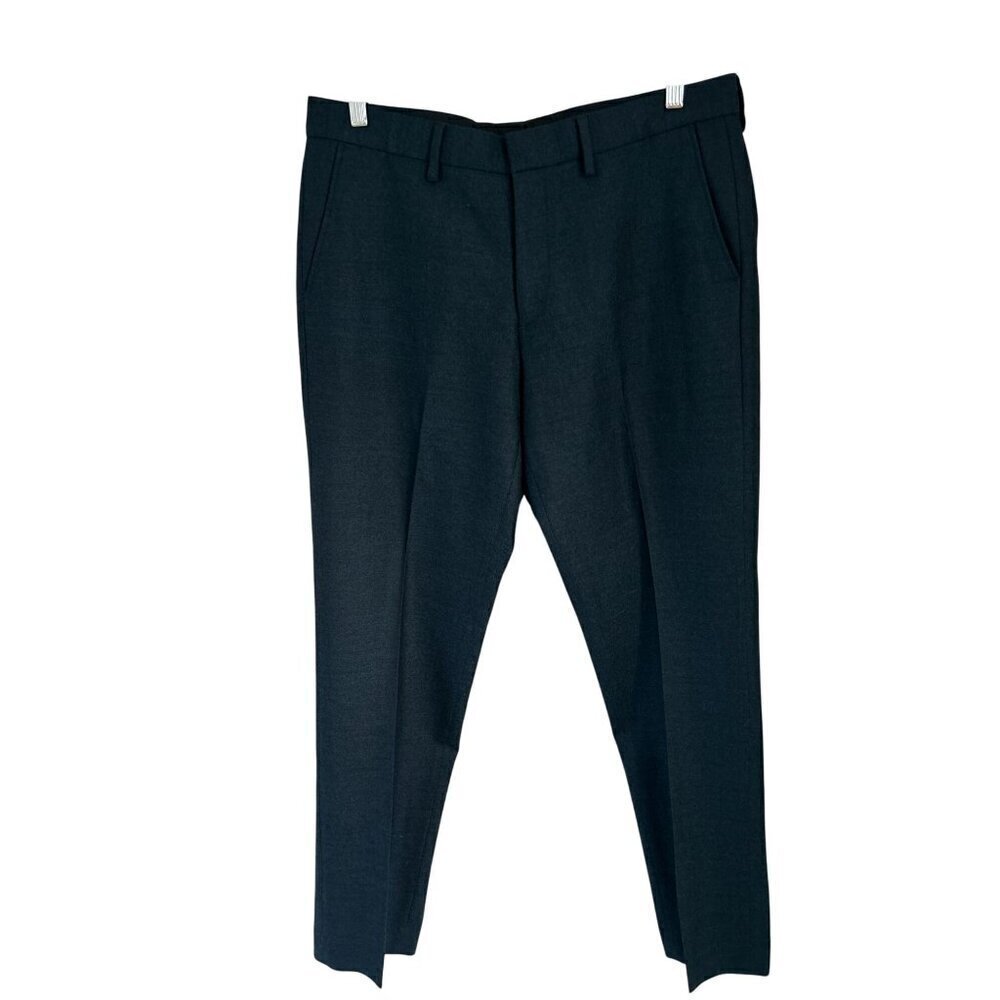 J.Crew Slim Bedford Mens Dress Pants W34 L32 Heather Aqua Blue Wool Blend